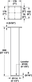 Support Leg, Single Column, Ø114 mm (4 1/2)