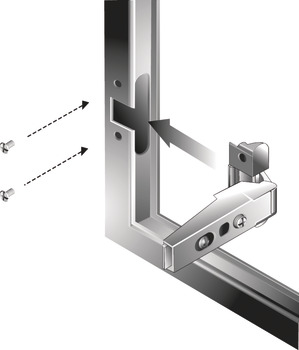 Aluminum Frame Door Hinge, Salice, 105° Opening Angle, Self Closing, Full Overlay