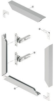 Aluminum Frame Profile, 26 x 14 mm, with Reduced Frame, Glass Thickness 4 mm