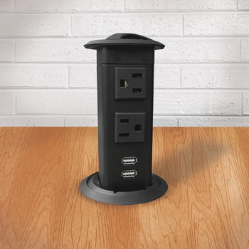 Pop-Up Power Station, 2 AC Grounded Outlets, 2 USBs