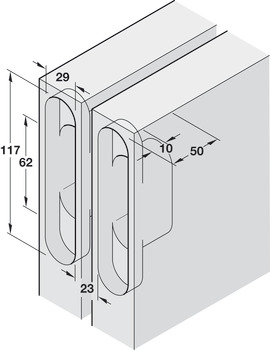 Door hinge, for concealed mounting