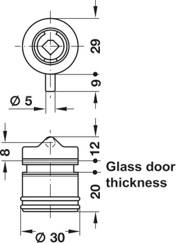 Glass Door Lock, for Hinged Doors, Symo 3000