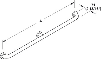 Grab Bar, with Center Support