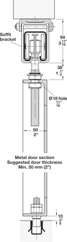 Wood Door Trolley Hanger, Vertical and Lateral Adjustment