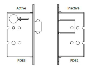 Sliding/Pocket Door Lock, With Edge Pull for Inactive Door