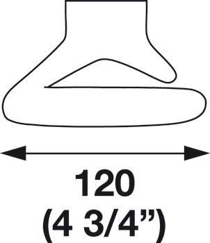 Hat & Coat Hook, 120 x 74 x 107 mm (W x D x H)
