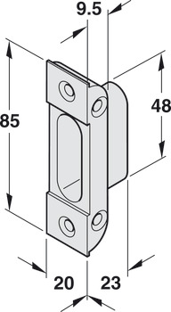 Lock case, for automatic latchbolt or solid bolt