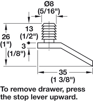 Drawer Stop, Press-Fit