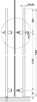 Door handle, Stainless steel, Startec, model PH 2140, lockable