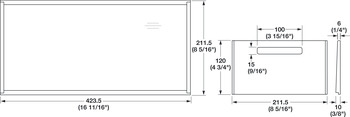 Kitchen Storage Box 1, Fineline™ Move, 211.5 x 423.5 x 120 mm