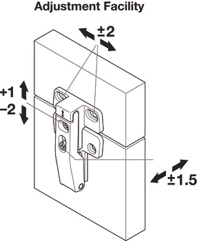 Connecting Hinge, for Doors with 20 mm (13/16) Aluminum or Wood Frame