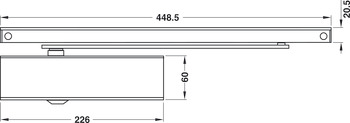 Overhead door closer, TS 3000 V, EN 1–4, with guide rail, Geze