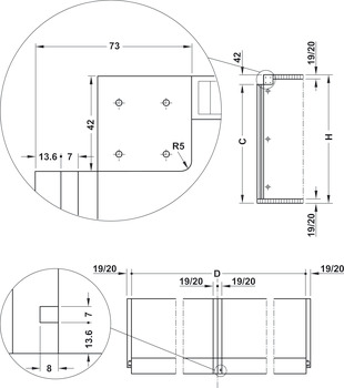 Vertical Sliding Door Hardware, Finetta F-Line32 23A