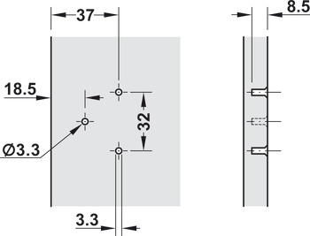 Thin Panel Institutional Hinge, Aximat® 300, Grade 1, Zinc Alloy