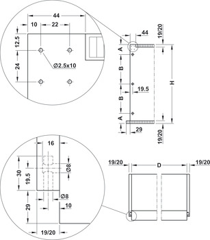 Vertical Sliding Door Hardware, Finetta F-Line32 23A
