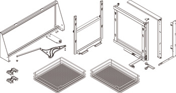 VS COR Fold, swing-out corner storage, Saphir mesh baskets