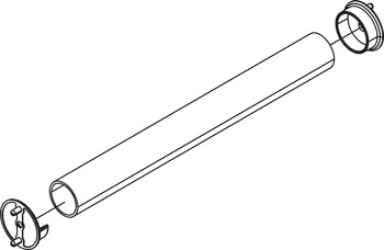 Häfele Wardrobe Tube Open and Closed End Supports with Two pins for 5 mm holes White 