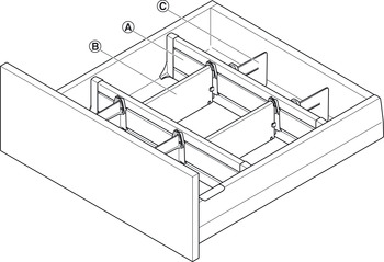 Crosswise Divider, For Häfele Matrix Box P compartment system