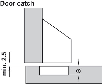 Catch for PUSH Hinge, Press-Fit