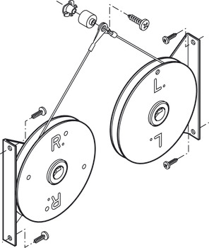 Counterbalancing Mechanism, for Tambour Door Weight of max. 6 kg