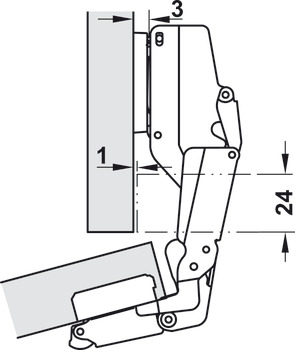 Concealed Hinge, Salice 200 Series, 165°, inset mounting