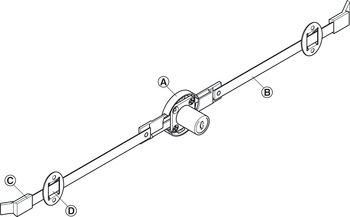Extending Rod Lock, Häfele Symo, travel 16 mm
