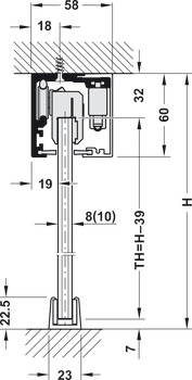 Sliding Door Hardware, Slido D-Line12 50F, set with running track