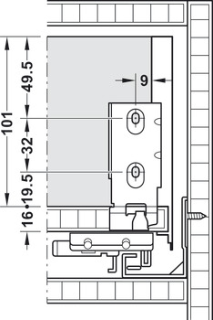 Drawer Sides, Häfele Matrix Box Slim A, 128 mm Drawer Height