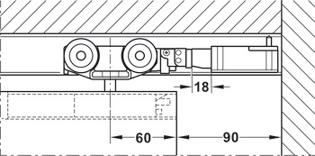 Track set, for Slido D-Line11 pocket door solution