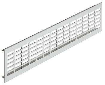 Ventilation grill, Straight-edged, aluminum, with ribbed flanges, slotted