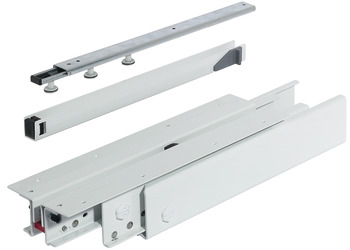 Pull-out cabinet runners, full extension, load-bearing capacity up to 200 kg, steel/plastic