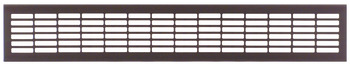Ventilation grill, Straight-edged, aluminum, with ribbed flanges, slotted