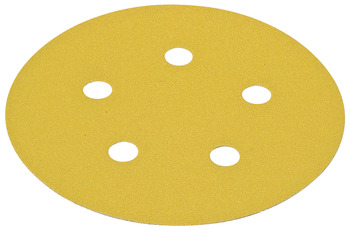 Abrasive Paper Disc, 5 Aluminum Oxide, Hook-N-Loop, 5 Holes