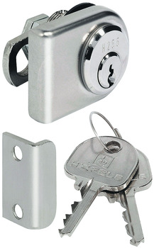 Glass Door Cam Lock, with Pin Tumbler Cylinder, Standard Profile, Backset 26 mm
