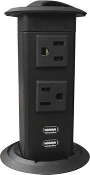 Pop-Up Power Station, 2 AC Grounded Outlets, 2 USBs
