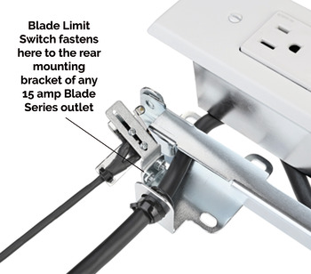 Safety Interlock Outlet with Blade Limit Switch, 15 amp