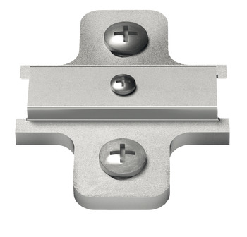 Cruciform mounting plate, Häfele Duomatic A, steel, pre-mounted Euro screws