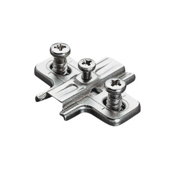 Cruciform mounting plate, Salice, steel, pre-mounted Euro screws