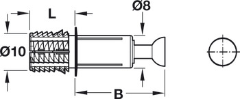 Boulon d’écartement, Système Minifix<sup>®</sup> C100, pour trou de perçage d’un Ø de 10 mm