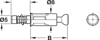 Boulon d’écartement, Système Minifix<sup>®</sup> C100, pour trou de perçage d’un Ø de 5 mm
