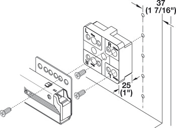 Cale d’espacement, Pour tiroir intérieur et tiroir intérieur extensible, pour Häfele Matrix Box P