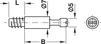 Boulon d'assemblage, Système Minifix<sup>®</sup> S100 standard, pour trou de perçage d’un Ø de 8 mm