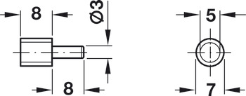 Support de porte Duo/Maxi, pour bois ou verre, pour raccordement de fiche dans un trou percé d'un Ø de 3 mm