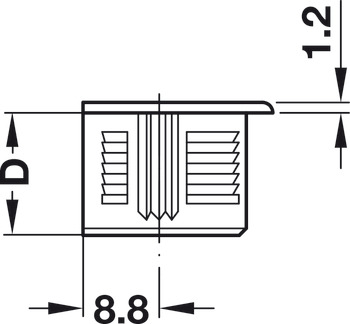 Boulon d’écartement, Häfele Minifix<sup>®</sup> C100, pour trou de perçage d’un Ø de 8 mm