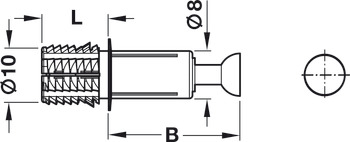 Boulon d’écartement, Système Minifix<sup>®</sup> C100, pour trou de perçage d’un Ø de 10 mm