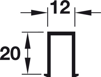 Rail de guidage, 20 x 12 (13/16” x 1/2”), à coller