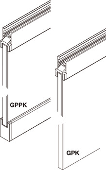 Quincaillerie pour portes coulissantes, EKU Clipo 16 GPK/GPPK IS, ensemble