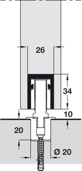 Garnitures pour portes coulissantes, Hawa Variofold 80/H pour portes pivotantes