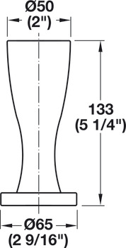 Pied de meuble, 133 mm (5/14)