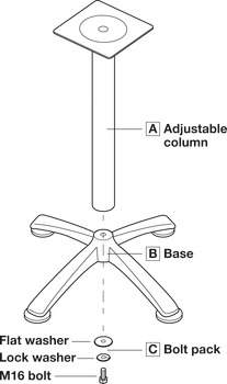 Système de colonnes réglables KOYO, diamètre du pied de Ø60 mm